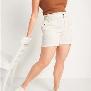 Old Navy twill utility shorts white
